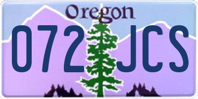 OR license plate 072JCS