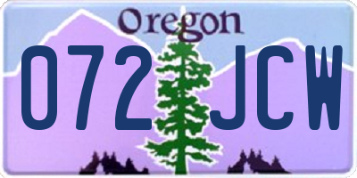 OR license plate 072JCW