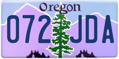 OR license plate 072JDA
