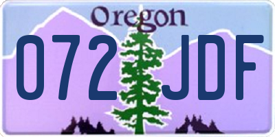 OR license plate 072JDF