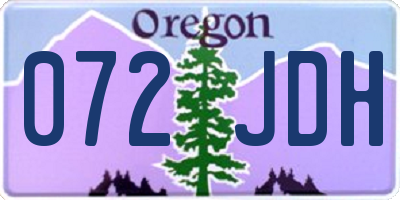 OR license plate 072JDH