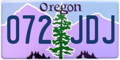OR license plate 072JDJ