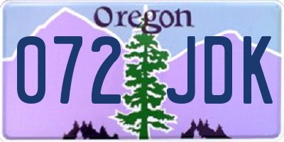 OR license plate 072JDK