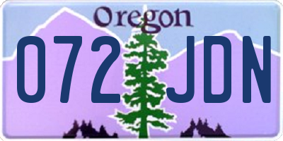 OR license plate 072JDN