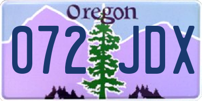 OR license plate 072JDX