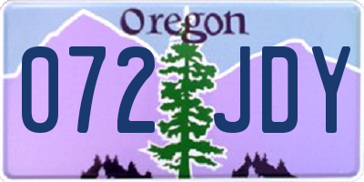 OR license plate 072JDY