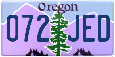 OR license plate 072JED