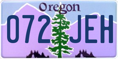 OR license plate 072JEH