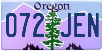 OR license plate 072JEN