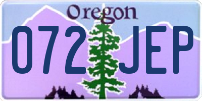 OR license plate 072JEP