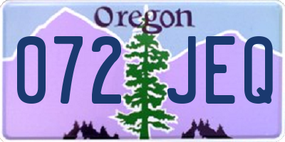OR license plate 072JEQ
