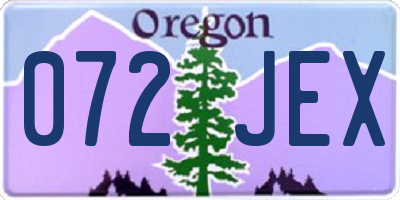 OR license plate 072JEX