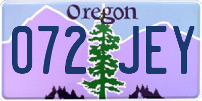 OR license plate 072JEY