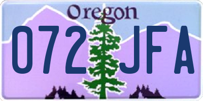 OR license plate 072JFA