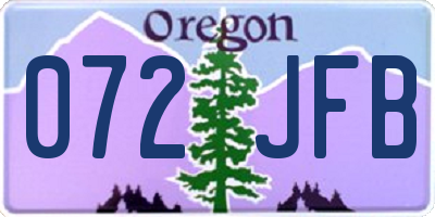 OR license plate 072JFB