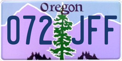 OR license plate 072JFF