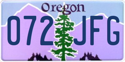 OR license plate 072JFG