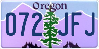 OR license plate 072JFJ