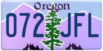 OR license plate 072JFL
