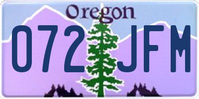 OR license plate 072JFM