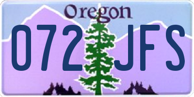 OR license plate 072JFS