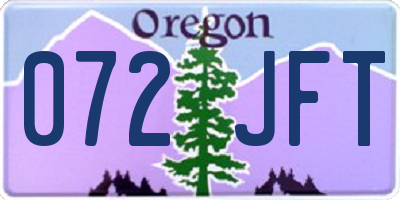 OR license plate 072JFT
