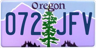 OR license plate 072JFV