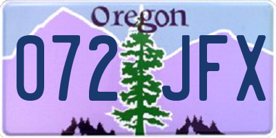 OR license plate 072JFX