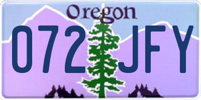 OR license plate 072JFY