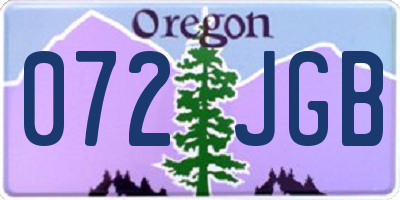 OR license plate 072JGB