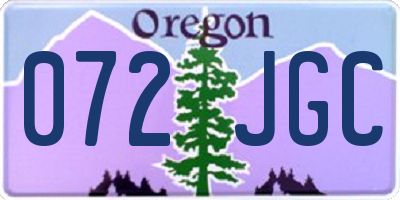 OR license plate 072JGC
