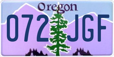 OR license plate 072JGF
