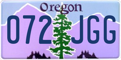 OR license plate 072JGG