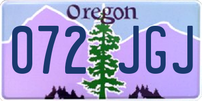 OR license plate 072JGJ