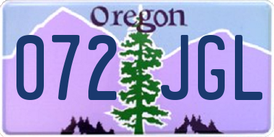 OR license plate 072JGL