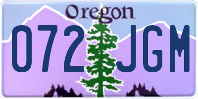 OR license plate 072JGM