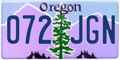 OR license plate 072JGN