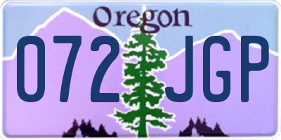 OR license plate 072JGP