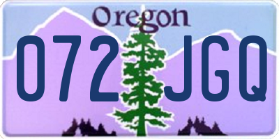 OR license plate 072JGQ