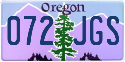 OR license plate 072JGS