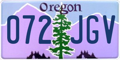 OR license plate 072JGV