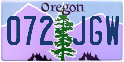 OR license plate 072JGW