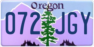 OR license plate 072JGY