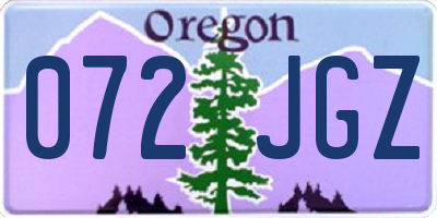 OR license plate 072JGZ