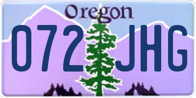 OR license plate 072JHG