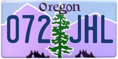 OR license plate 072JHL