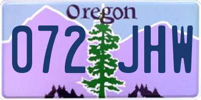 OR license plate 072JHW