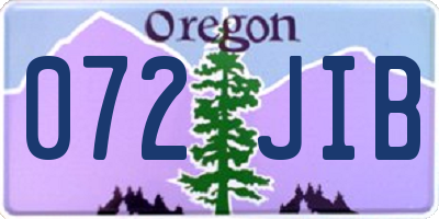 OR license plate 072JIB