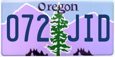 OR license plate 072JID