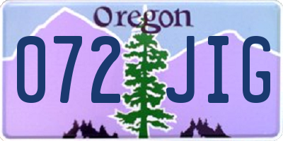 OR license plate 072JIG